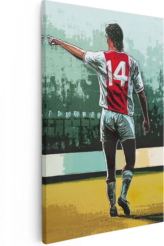 Artaza Canvas Schilderij Johan Cruijff bij Ajax - 20x30 - Klein - Foto Op Canvas - Canvas Print