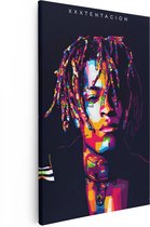 Artaza Canvas Schilderij Portret Xxxtentacion - 20x30 cm - Klein - Wanddecoratie Popart - Schilderijen Op Canvas Kleurrijk - Muurdecoratie Man