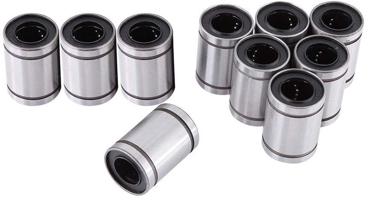 Jhubersproducts - Linear Bearings - 10pcs LM12UU - Hoge kwaliteit - 12mm - Ball Bearing - Voor 3D printers en onderdelen - Geschikt voor precisietoepa