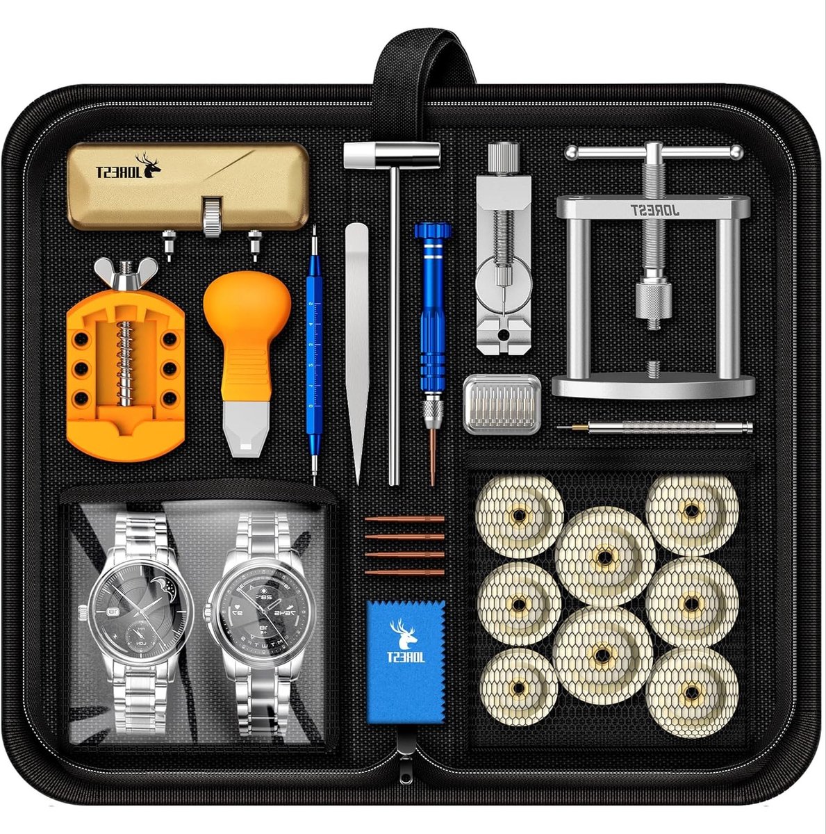 Complete Horlogemaker Reparatieset met Klokpers, Batterijvervanging en Pinverwijdering voor Horloges en Klokken
