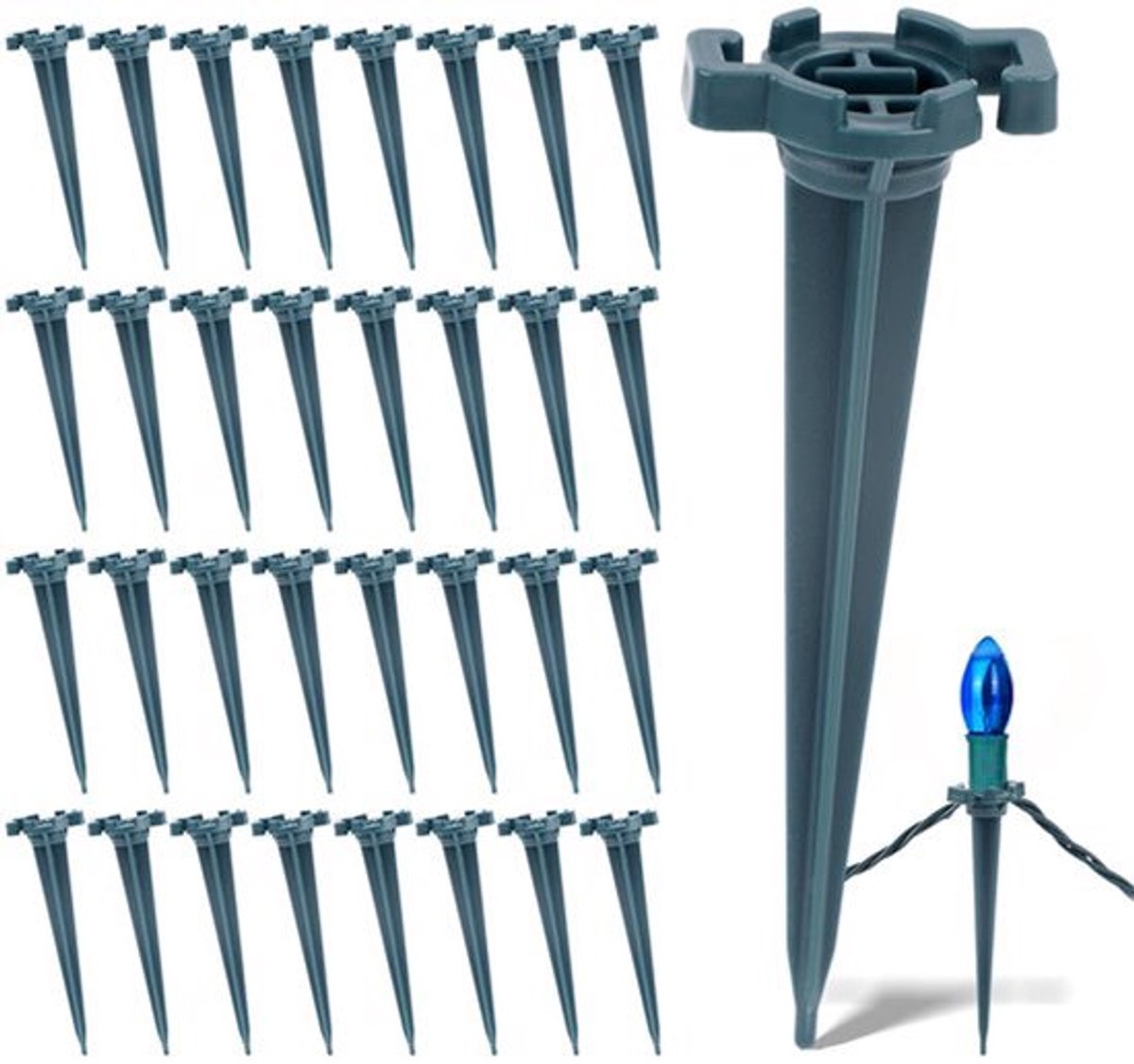 50Stuks Kunststof Lichtpalen - 11,7 cm Tuin Sticks voor Kerstverlichting Buiten