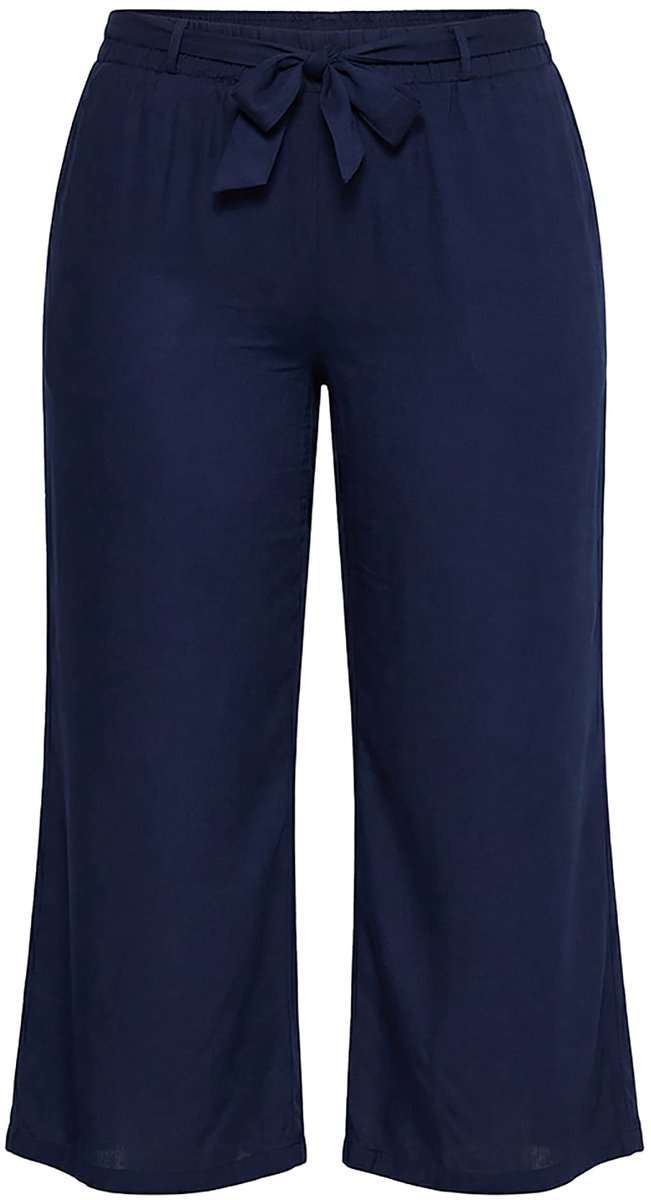 MIAMODA - Dames - Culotte wijde recht pijp strikceintuur - Donkerblauw - Maat 50