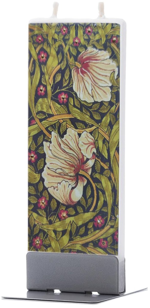 William Morris - Pimpernel - Kunst | FLATYZ platte kaars – uniek handbeschilderd cadeau