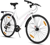 HILAND VELO Dames Racefiets - 700C - 7 Versnellingen - Lichtgewicht Aluminium Frame - Mechanische Schijfremmen - Stadsfiets / Commuter Bike