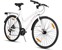 HILAND VELO Dames Racefiets - 700C - 7 Versnellingen - Lichtgewicht Aluminium Frame - Mechanische Schijfremmen - Stadsfiets / Commuter Bike