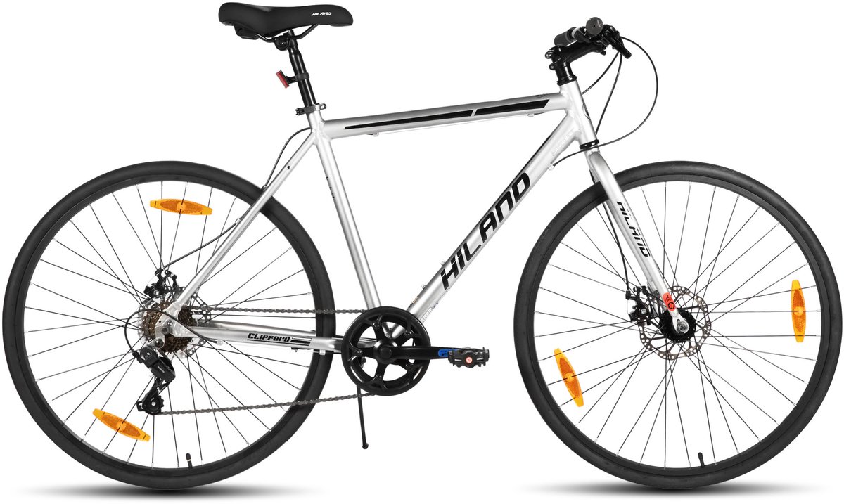 HILAND Clifford Racefiets - 700C - 7 Versnellingen - Lichtgewicht Aluminium Frame - Mechanische Schijfremmen - Heren & Dames - Commuter Bike
