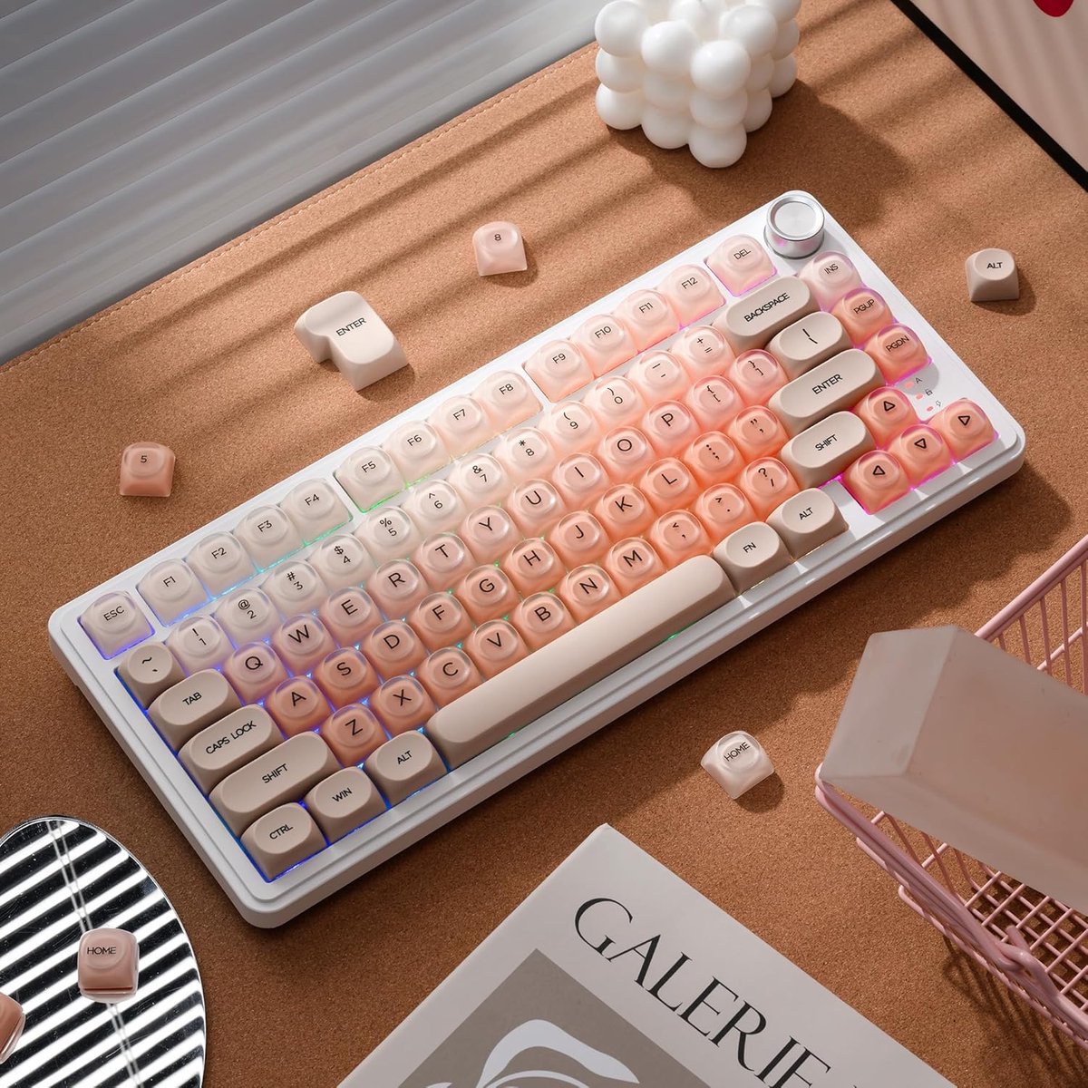 Draadloos Toetsenbord Keycaps - Roze thumbnail 6