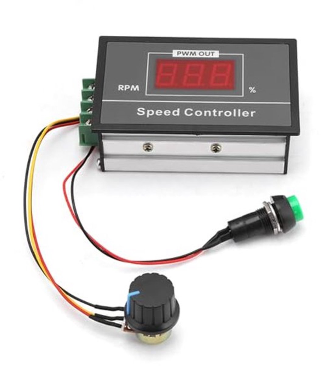 Motor Snelheidsregelaar, DC Motor Snelheidscontroller DC 6-60V 12V 24V 36V 48V 30A PWM DC Motor Snelheidscontroller met Start Stop Schakelaar Potentiometer