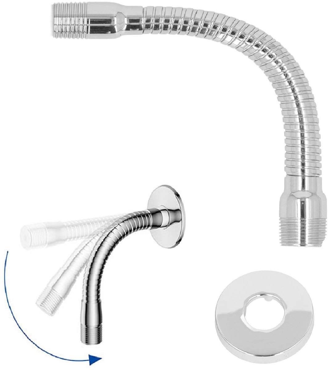 Elzusha - Verstelbare Douchekopverlengarm - Roterende Zwenkarm - Comfortabele Douche-ervaring - Voor Badkamer en Spa - 360 Graden Rotatie - Verstel...