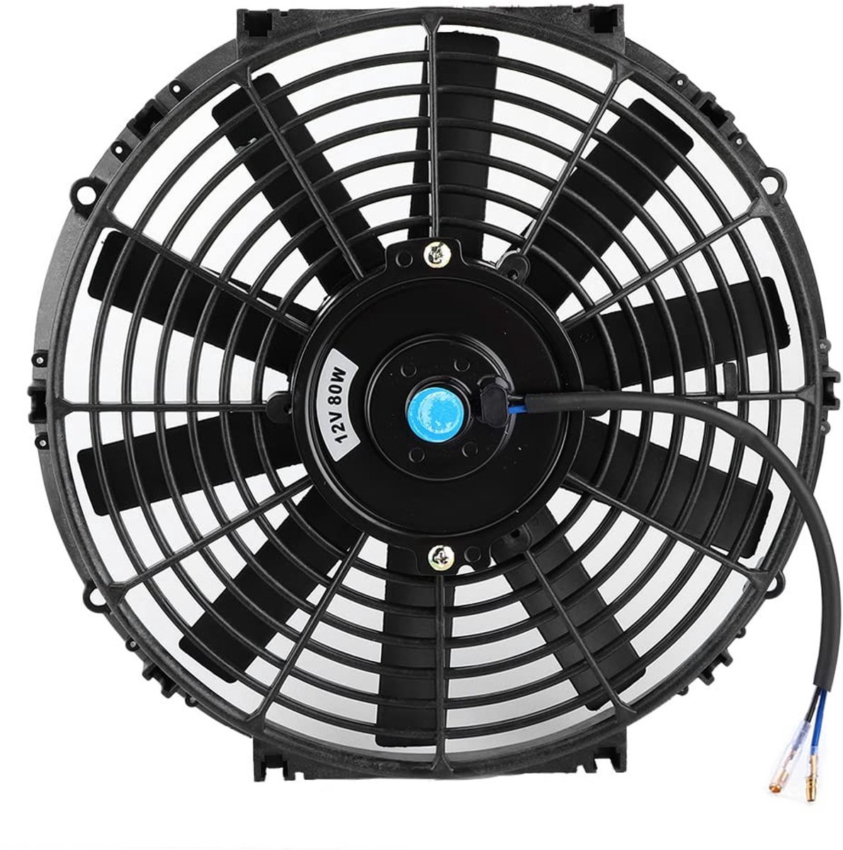 Zeynomax - Universele Koelventilator - 12 Inch - Slim Fan met Montageset - Zwart - 12V - Efficiënte Koeling - Geschikt voor Auto's - Eenvoudige Inst..