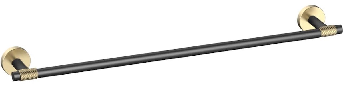 DutchLine - Grip Serie Handdoekrek – Geborsteld Messing Goud/Zwart