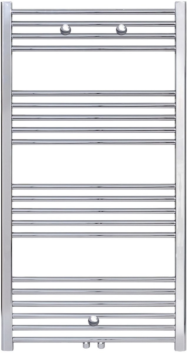 BELRAD Badkamer radiator 1200x600mm - Chroom - Middenaansluiting - 431W