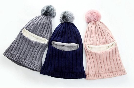 Baby winterset - Muts en sjaal - Warm blijven buiten - Met nekwarmer - One size - Grijs — afbeelding 5