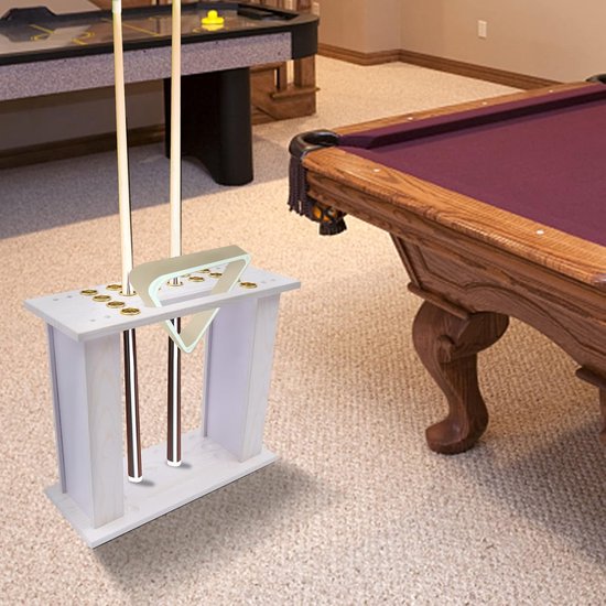 Keu Houder - Pool Stick Organizer - Biljart Opslag - Stevige Houtconstructie - 16 Keuen Capaciteit - Houtkleur — afbeelding 5