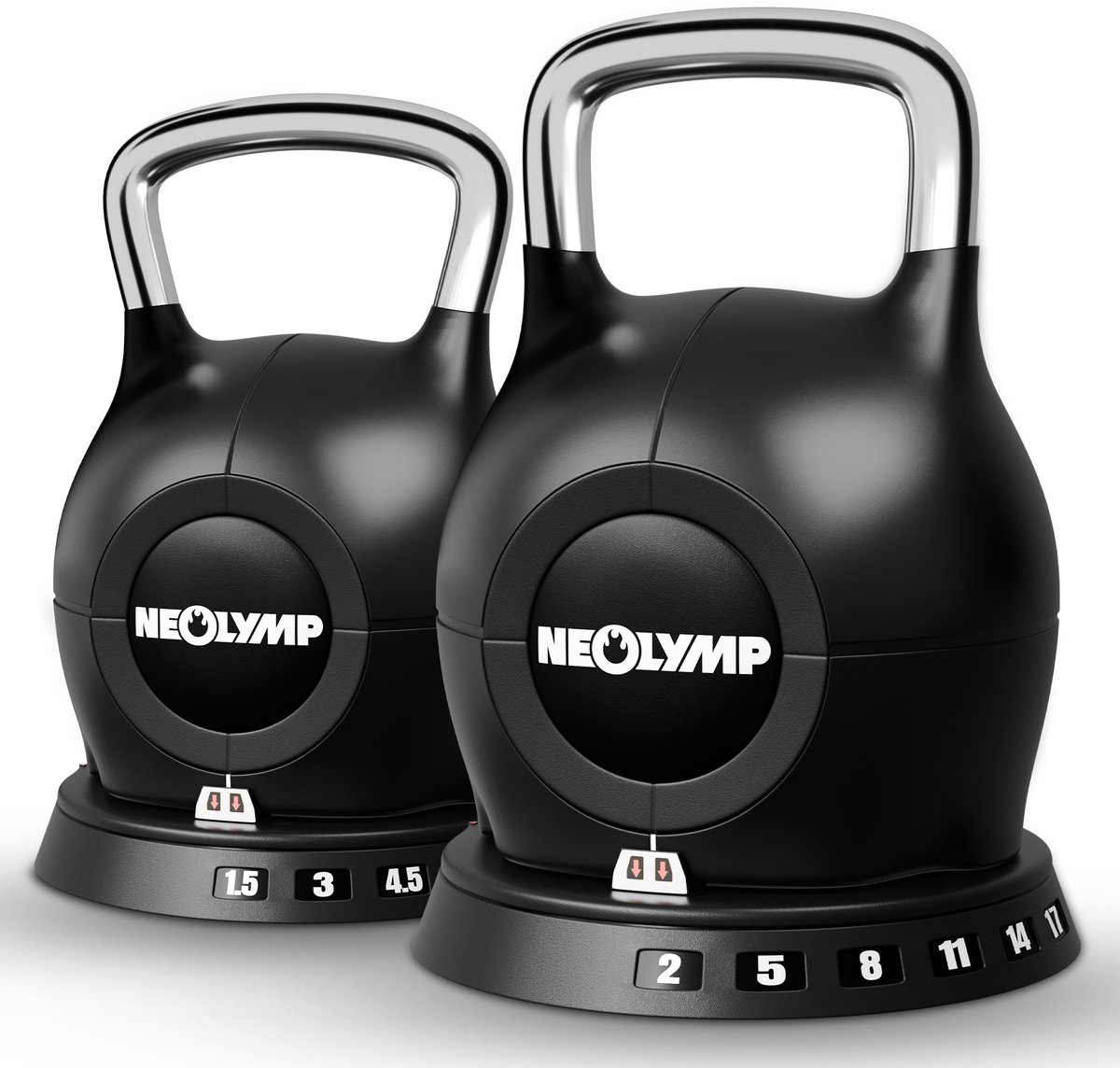 NEOLYMP 7in1 Kettlebell Set 1,5–10 & 2–20 kg – Robuust & Veelzijdig voor thuis