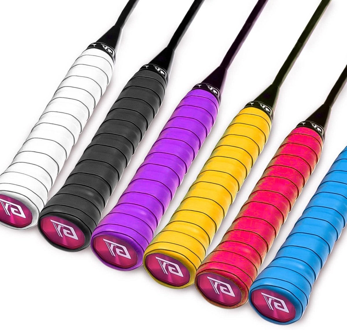 Set van 6 Tennis Grips en Overgrips, Ideaal voor Tennis, Badminton en Golf Rackets, Verbeter je Grip en Controle
