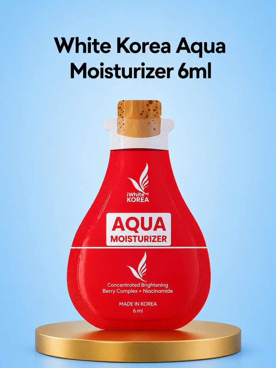 White Korea Aqua Moisturizer – 6 ml – Hydraterende & Verfrissende Gezichtscrème – Intensieve Hydratatie voor Droge & Doffe Huid – Verbeterde Elasticiteit & Geeft een Zachte, Stralende & Gezonde Teint