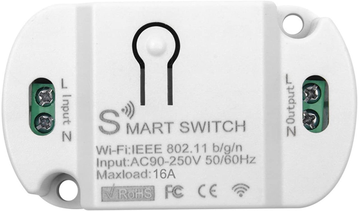 Dailygoods - Draadloze intelligente lichtschakelaar - Wifi-lichtschakelaar - Spraakbesturing - AC90-250V - Timerfunctie - Geschikt voor slimme huizen