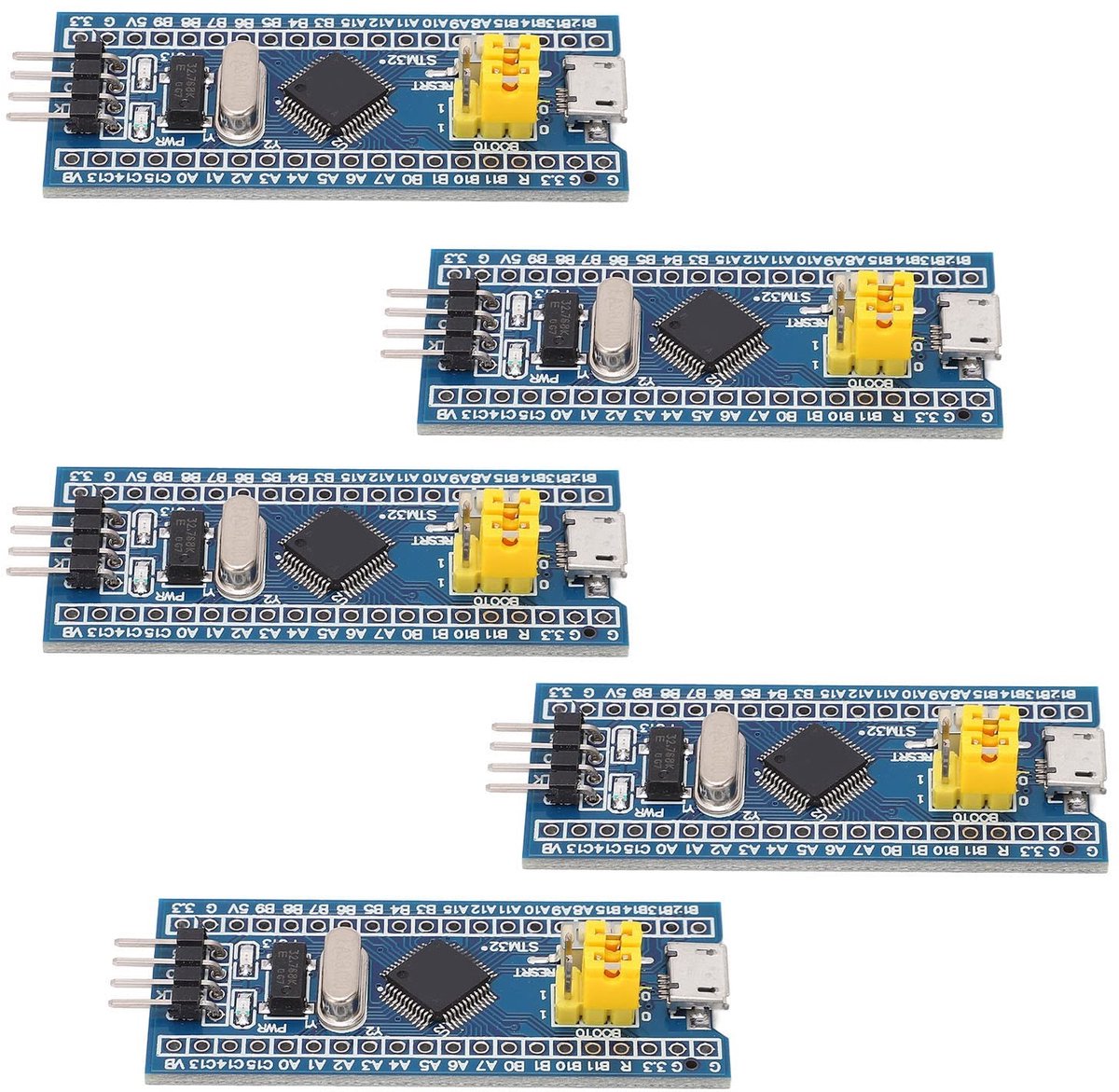 Dailygoods - Board Module STM32F103C8T6 - Micro USB - Stabiele prestaties - 40 Pin - Ontwikkelingsbord - Voor leergierigen - 5 stuks