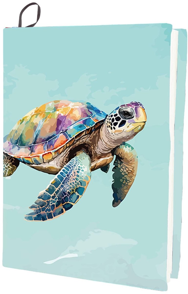 Dailygoods - Boekomslag - Elastische Bescherming - Wasbaar en Herbruikbaar - Blauw - Geschikt voor Notitieboeken - Schildpadpatroon