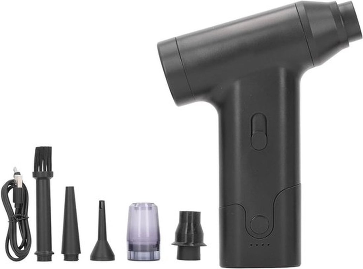 Mini Jet Dry Blower elektrische draadloze luchtstofzuiger met krachtige turbostraal en 130.000 RPM, compacte draagbare ventilator voor effectief reinigen
