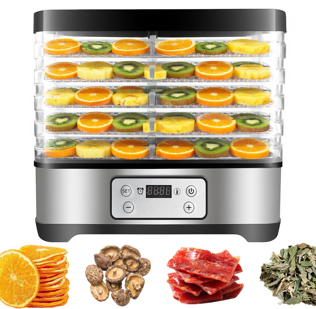 Ericbee-Koken-Eetwaredroger-32x25x35 cm-300W-5 lades-zilver