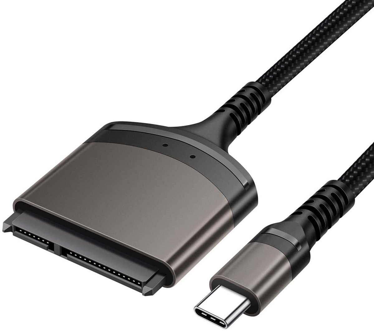 Dailygoods - USB-adapter - USB naar SATA 22-pins kabel - Hoge gegevensoverdracht - 20 cm - Voor 2,5-inch harde schijf - Geschikt voor SSD-laptops