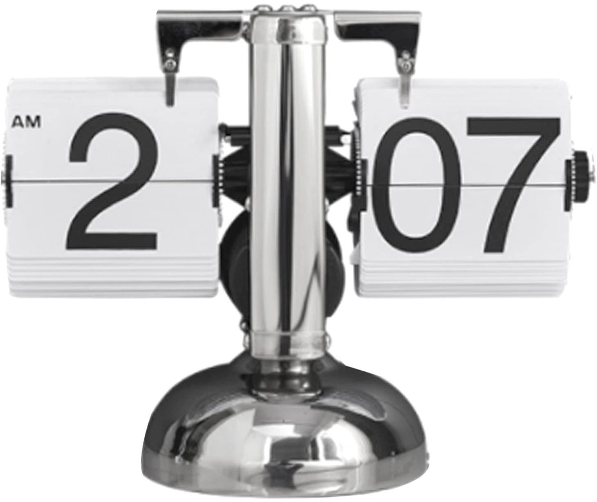 By shayne - Flip Desk Klok - Quartz Klok - Retro Minimalistisch Ontwerp - Wit - Mechanische Flip Clock - Geschikt voor Kantoor en Thuis - Studeerkamer