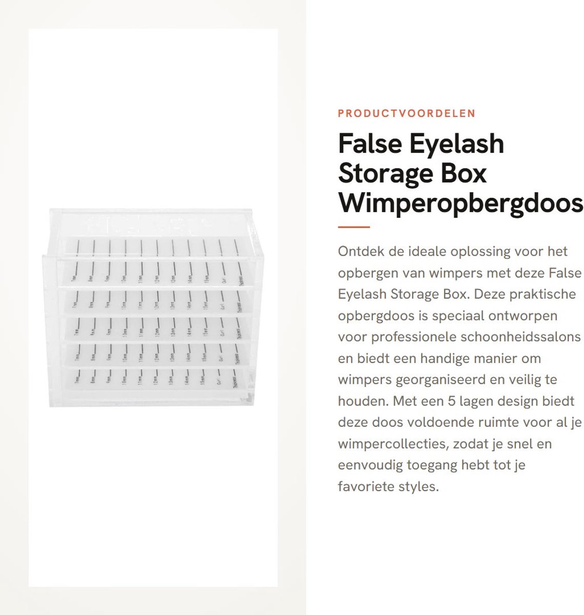 Dailygoods- Wimpershouder 5 Lagen - Opbergdoos - Make-up Organizer - Kunststof - Duurzaam - Lichtgewicht - Wimperopbergdoos