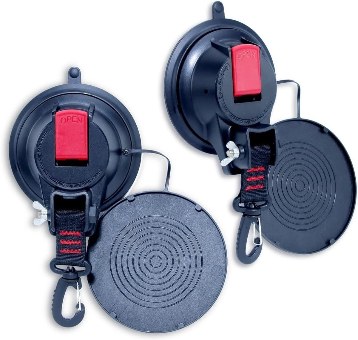 Dailygoods- Verankeringszuignappen 2 Stuks - Sterke Zuignappen - Bevestigingshaken - Voor Auto/Boot/Camping - Dekzeil/Tenten - Geschikt voor Bagage
