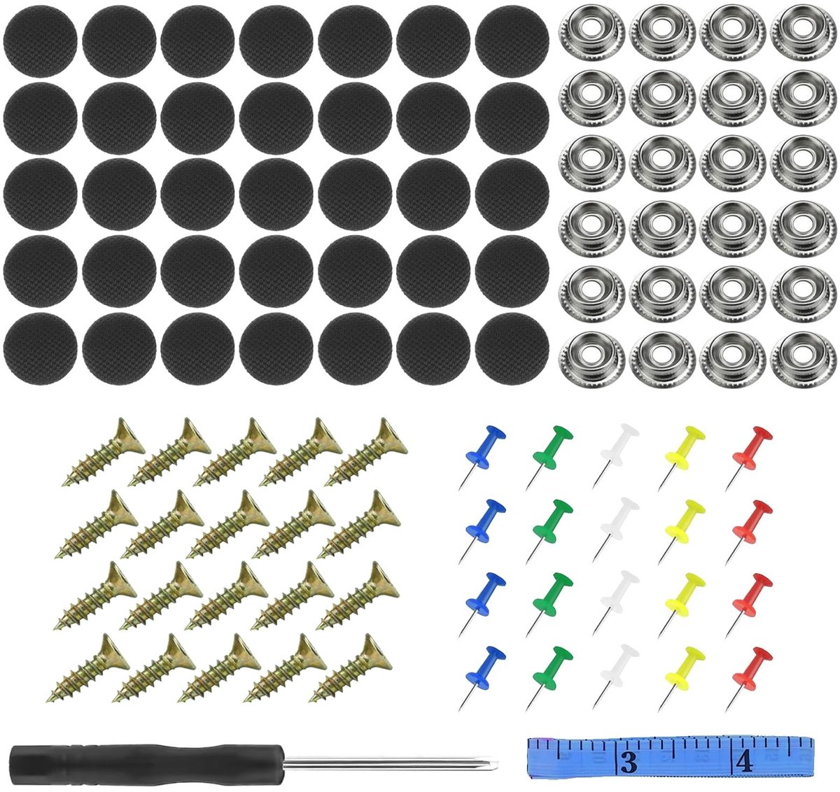 Dailygoods- Reparatieset 65 Stuks - Klinknagels voor Autodakreparatie - Schroeven voor Hemelauto - Universele Reparatie - Duurzaam Rasterweefsel - Roestbestendig Coating - Dakhemelreparatie