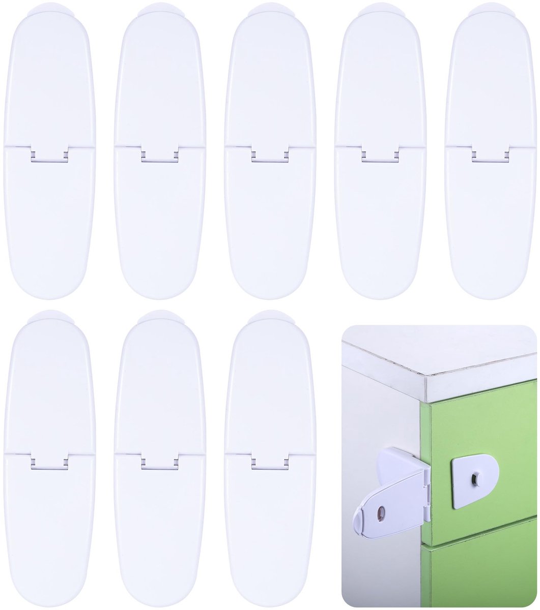 Dailygoods- Kindveiligheidskastslot 8 Stuks - Babybestendige Veiligheidssloten - Kastbeveiliging voor Kinderen - Eenvoudig te Installeren - Duurzaam - Sterke Lijm - Kinderslot