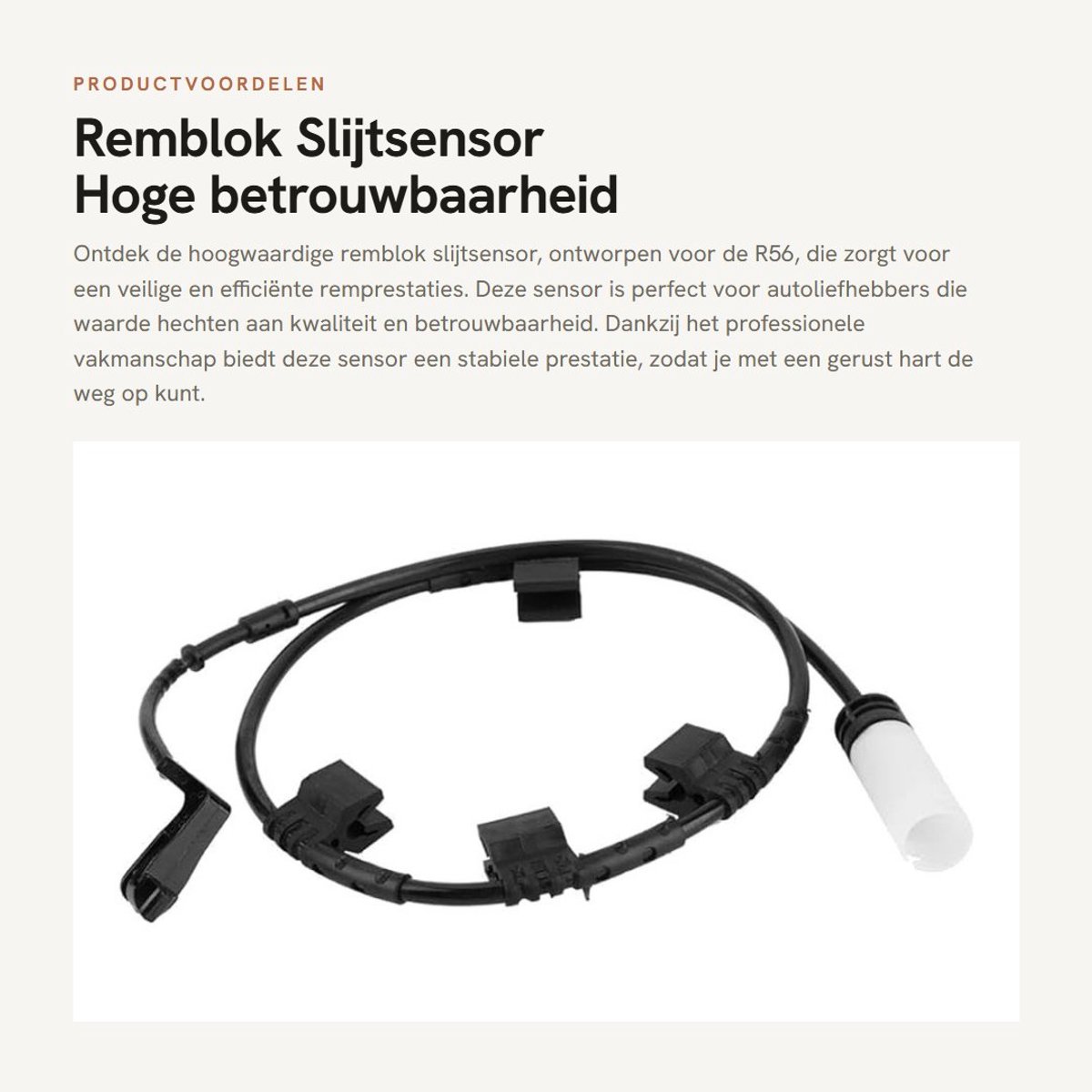 Dailygoods- Remblok Slijtsensor Hoge Betrouwbaarheid - Eenvoudige Installatie - Slijtvast - Duurzaam - Professioneel Vakmanschap - Onderdeelnummer 34356773017 - Remsensor