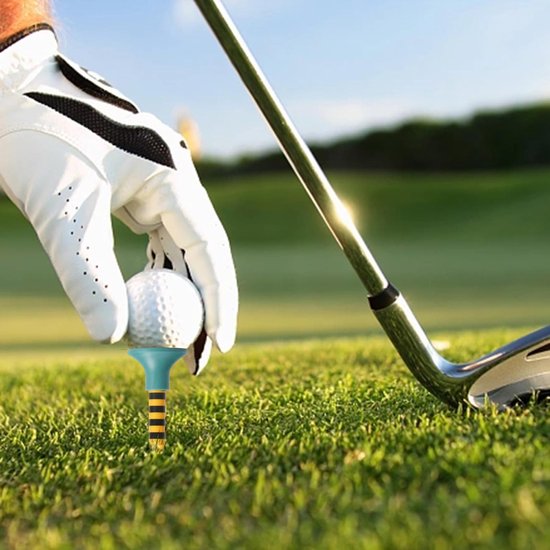 Duurzame Golf Tees met Rubberen Top - 50 Stuks in Gemengde Kleuren - Lange 70mm Kunststof Tees voor Golfer van Merkloos — afbeelding 3