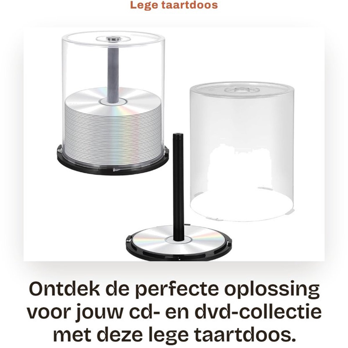 Dailygoods- Taartdoos Transparant Kunststof - CD-houder - Opbergdoos - Capaciteit 100 CD's - CD-organizer - Eenvoudig Ontwerp
