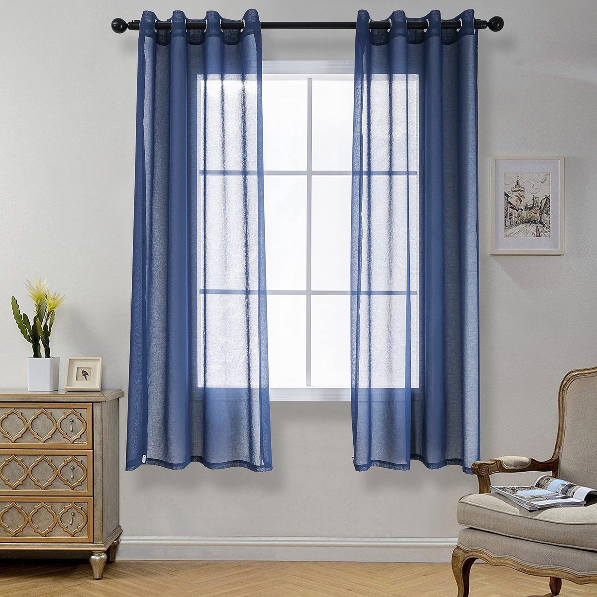 Dailygoods- Gordijnen Transparant - Set van 2 - H 160 x B 140 cm - Met Ringen - Onderhoudsvriendelijk - Kreukvrij - Ademend Polyester - Voilegordijnen