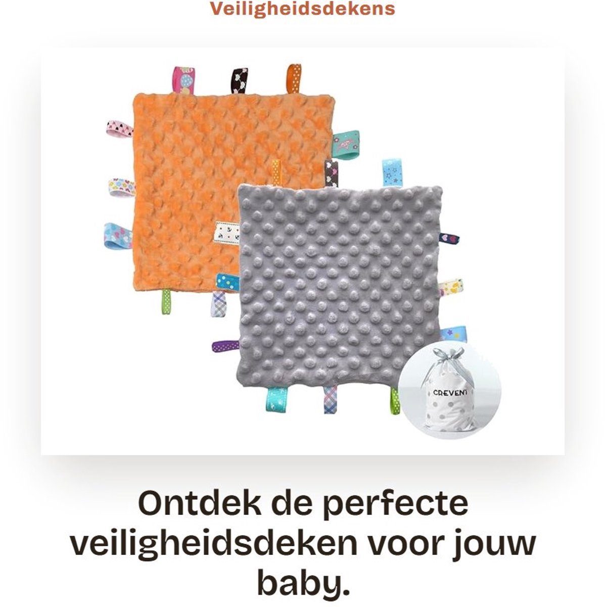 Dailygoods- Veiligheidsdeken 100% Polyester - Sensorische Deken - Zachte Deken - Cadeau voor Baby's - Machinewasbaar - Afmeting 24x24 cm - Babydeken