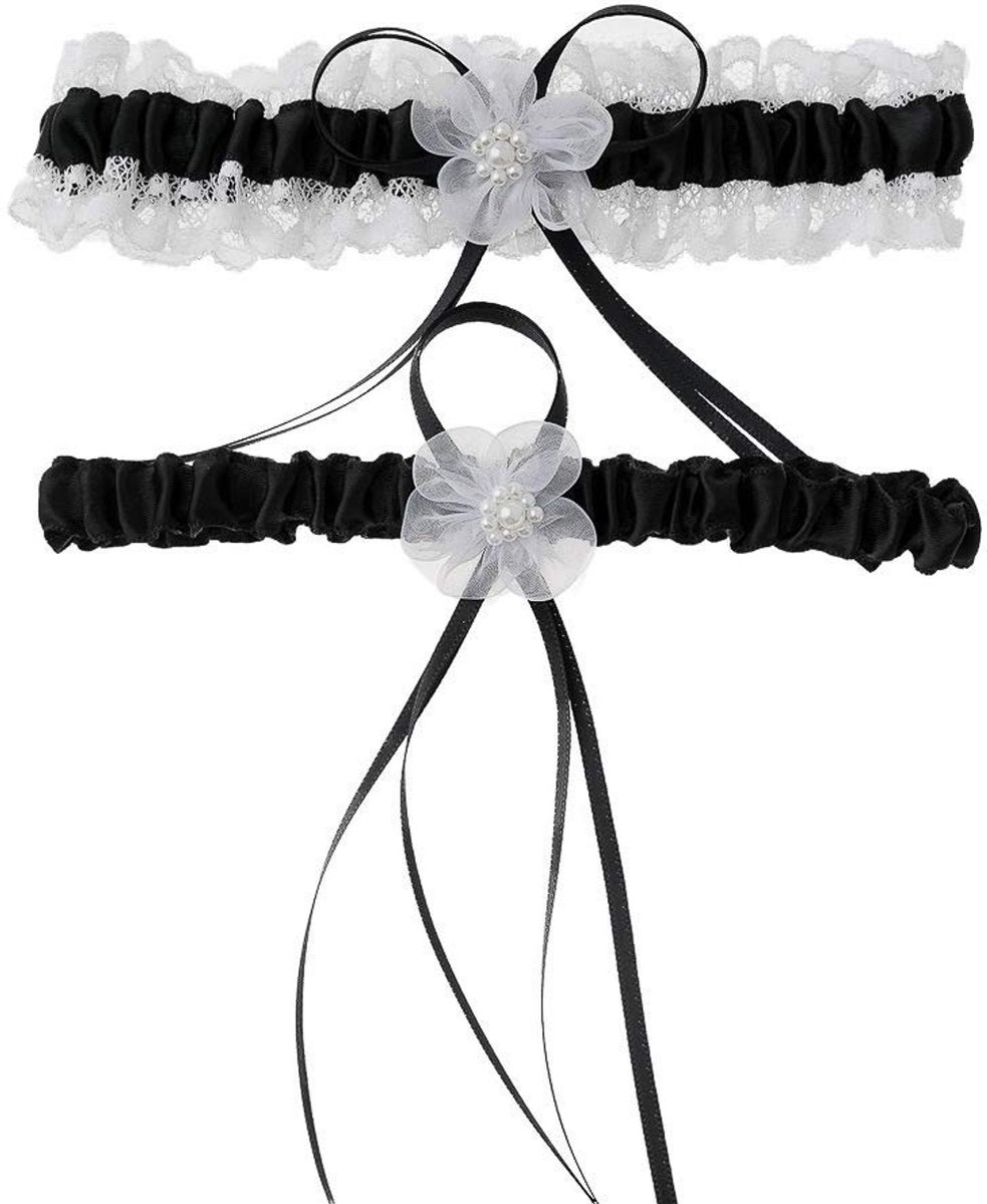 Dailygoods- Kousenband Set van 2 - Bruidskousenband van Kant - Kousenhouder - Dijenaccessoires - Bruidssieraden - Maat 35-60 cm - Jarretel