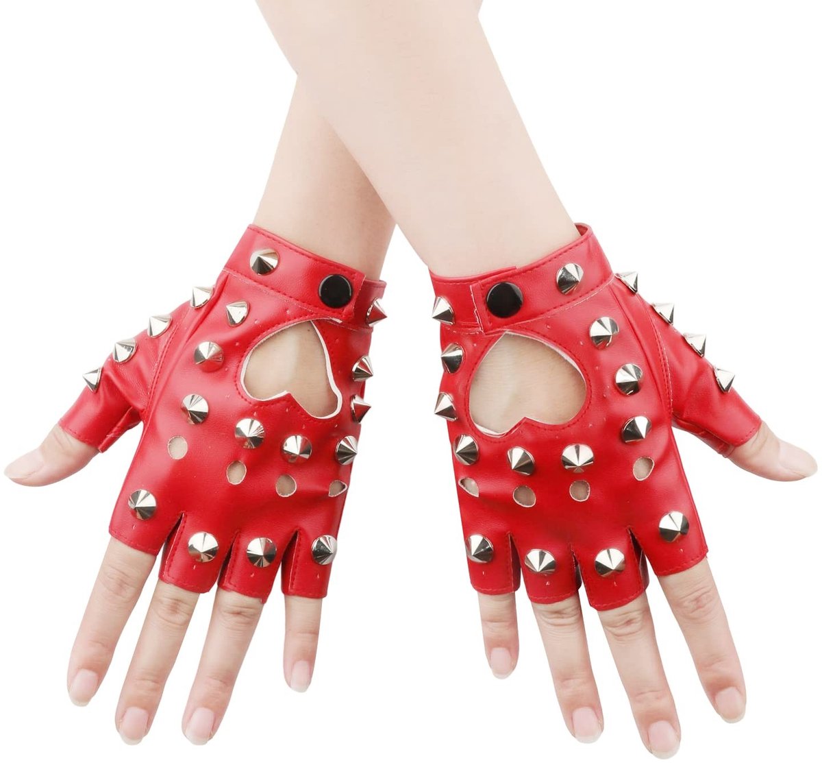Dailygoods- Vingerloze Handschoenen Punk - Vingerloze Handschoenen Leer - Cosplay Handschoenen - Dames/Tieners - Ademend - Comfortabel