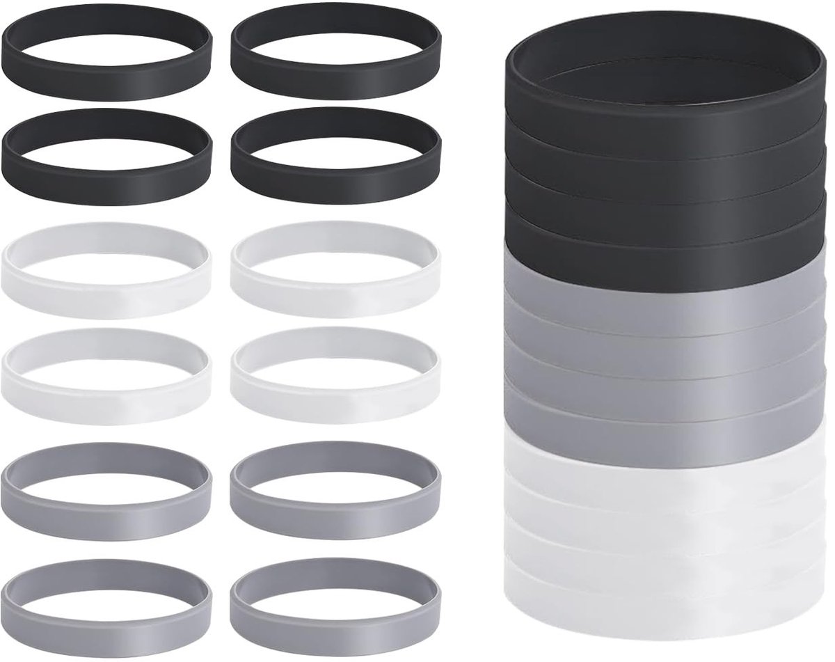Dailygoods- Siliconen Armbandset 12 Stuks - Effen Armbanden - Voor Heren/Dames/Kinderen - Voor Fitness/Sport/Party - Hoogwaardig Materiaal - Personaliseerbaar