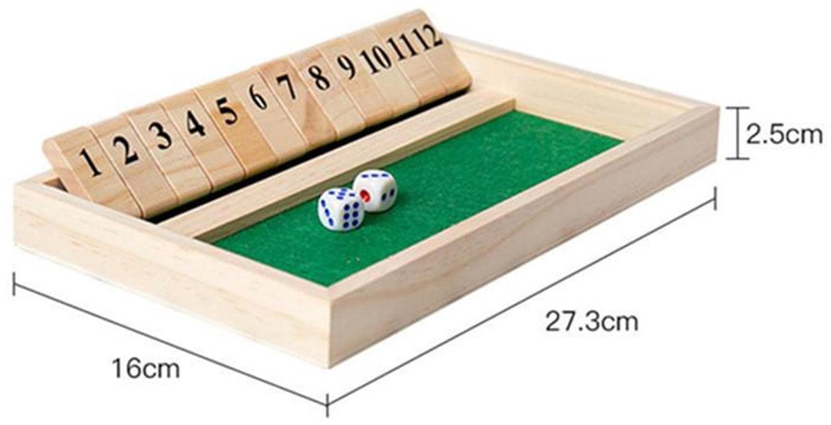 Dailygoods- Dobbelspel Houten Spelset - 2 Dobbelstenen - Waterdicht - Groen Vilt - Spel voor Volwassenen - Perfect voor Feesten - Bordspel
