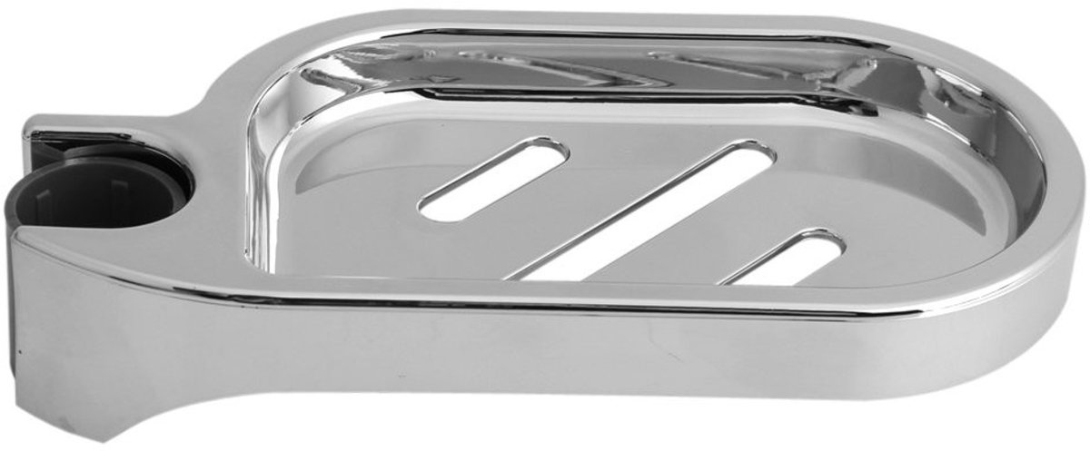 Dailygoods- Zeepbakhouder verstelbaar - Zeepbakje - Douchestang - Verchroomd - Praktische badkamergadget - Hoogwaardig ABS materiaal - Zeepbak