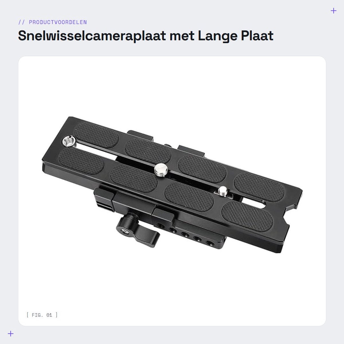 Dailygoods- Snelwisselcameraplaat met QR-plaat - Klemgrondplaat - Bevestigingsschroeven 1/4"-20 en 3/8"-16 - Montageaccessoires - Compatibel met statieven 577/501/504/701 - Eenvoudig wisselen tussen apparaten - Cameraplaat