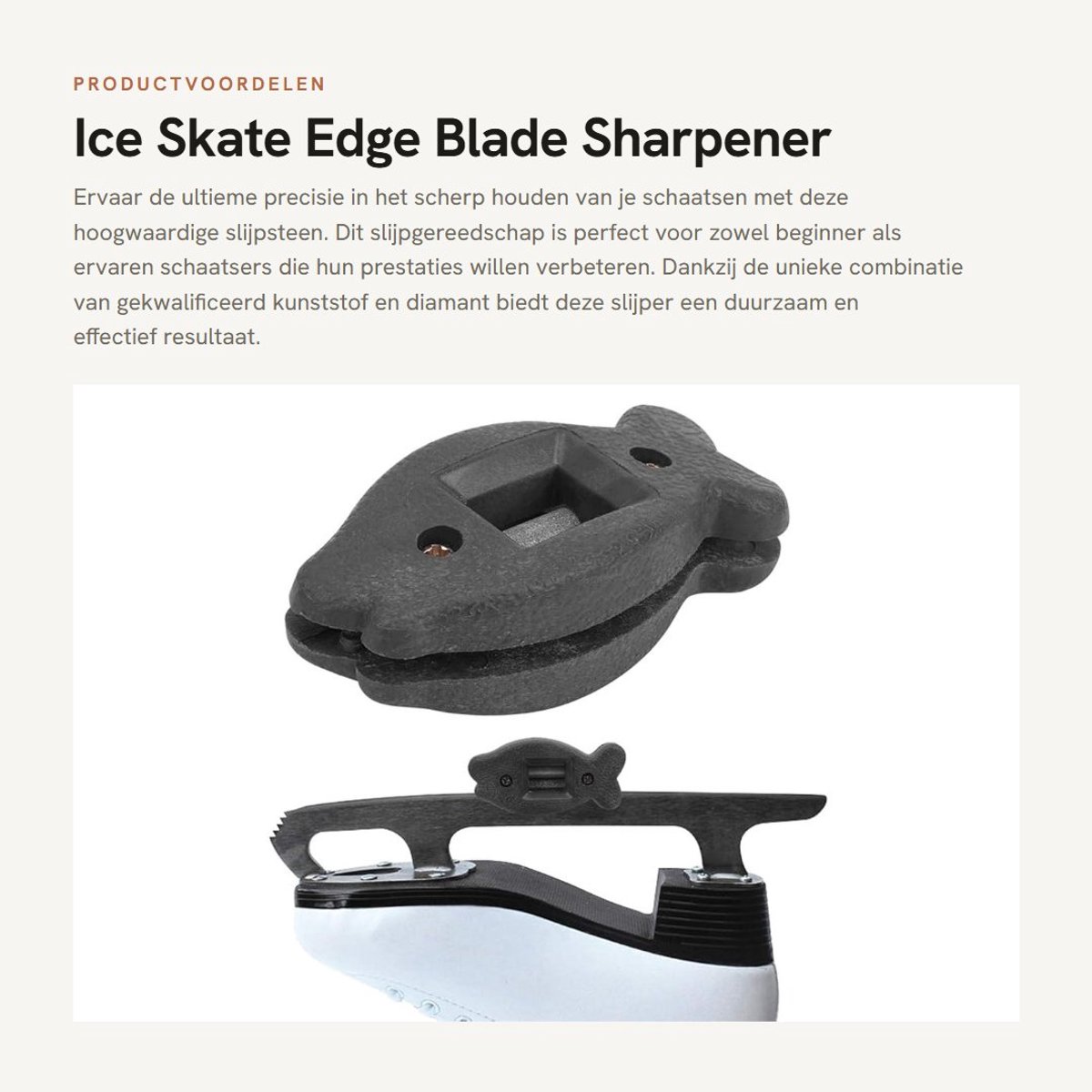 Dailygoods- Schaats Slijper Antislip - Slijpsteen - Slijpgereedschap - Gekwalificeerde Kunststof - Duurzaam - Lichtgewicht - Schaatsmes Slijper