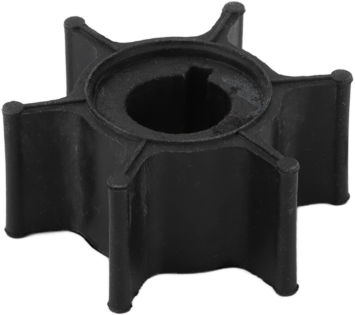 Dailygoods- Waterpompwaaier Chemische Corrosiebestendig - Vervanging voor 6HP/8HP - Neopreen/Nylon - 6 Bladen - Totale Diameter 39,88 mm - Verbeterde Warmteafvoer - Pompwaaier