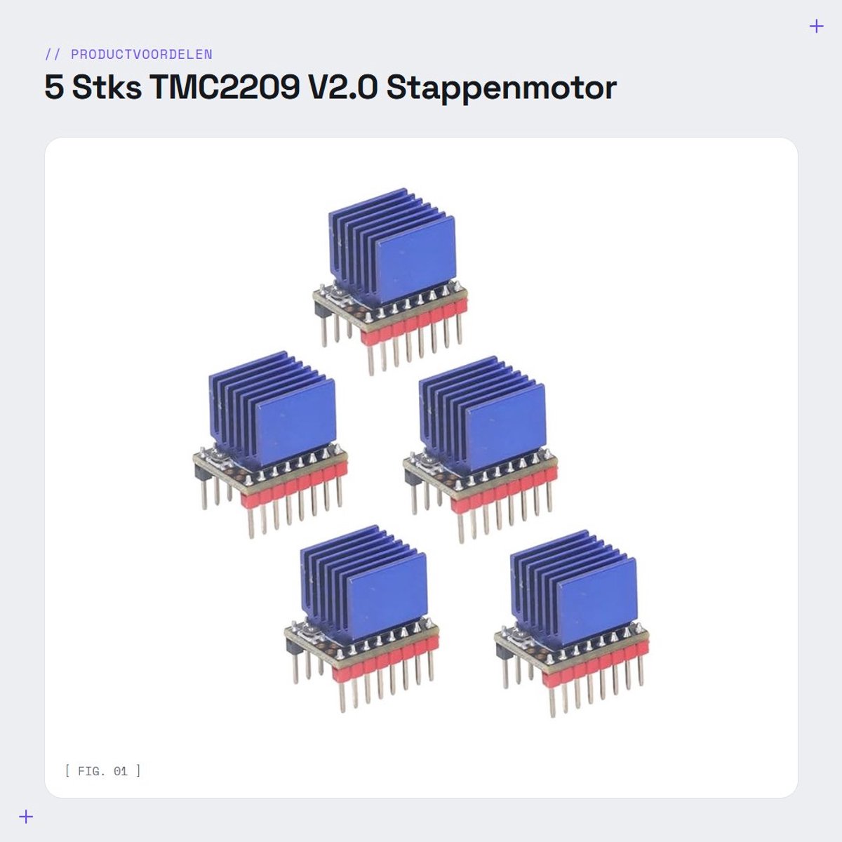 Dailygoods- Stappenmotor Driver Ultra Stil - 5 Stuks - TMC2209 V2.0 - Efficiënte Warmteafvoer - Sensorloze Functies - Uart-modus met Jumperkappen - Motorcontroller