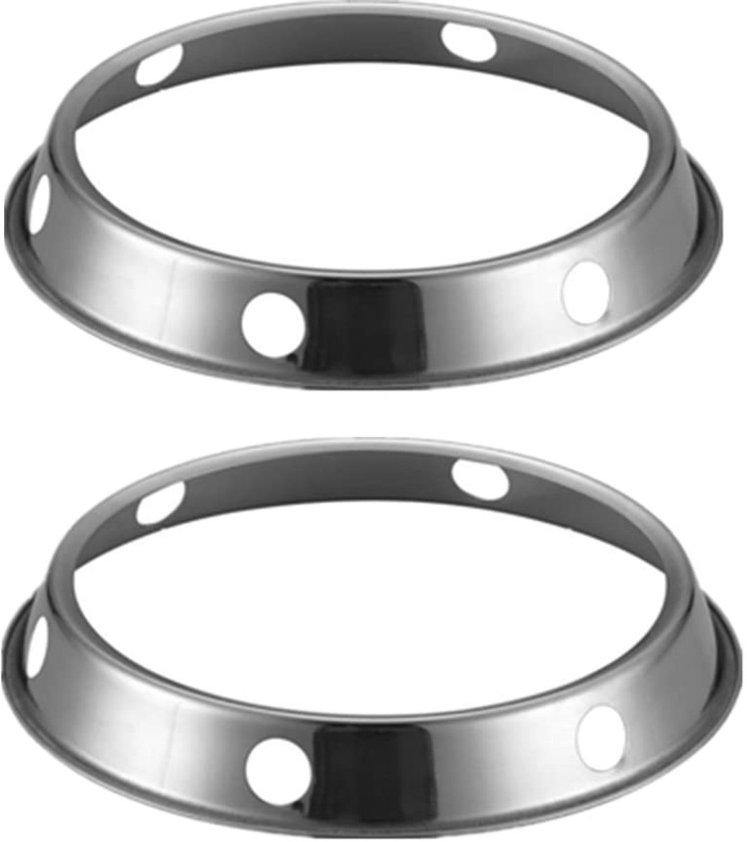 Dailygoods- Wokring Koud Gesmeed Staal - 2 Stuks - 25 cm Bodemdiameter - 20 cm Bovendiameter - Antislip - Duurzaam Ontwerp - Voor Wok en Pan - Wokstand