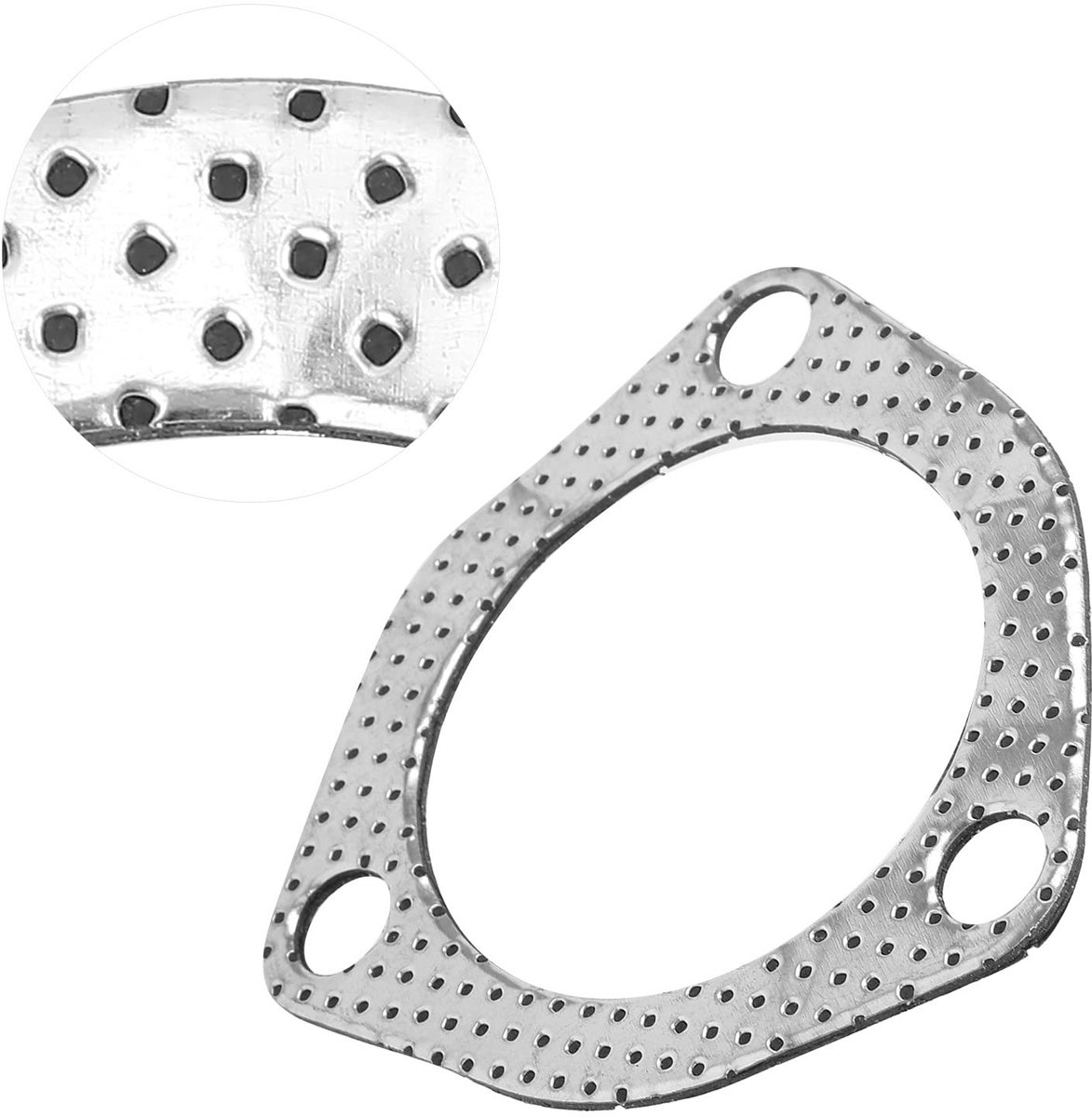 Dailygoods- Uitlaatpakking Universeel - 2.5 Inch - PVC - Montagegat Dia 12 mm - Dikte 2 mm - Geschikt voor de meeste voertuigen