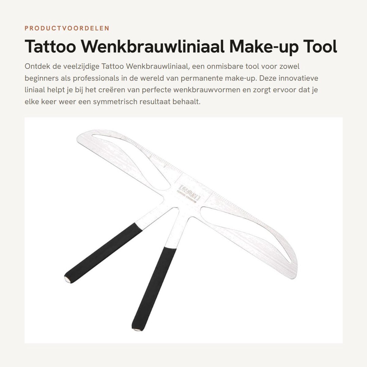 Dailygoods- Wenkbrauwliniaal voor beginners - Make-up Tool - 3-punts Positioneringsontwerp - Roestvrij Staal - Duurzaam - Geschikt voor Asymmetrie - Wenkbrauwsjabloon