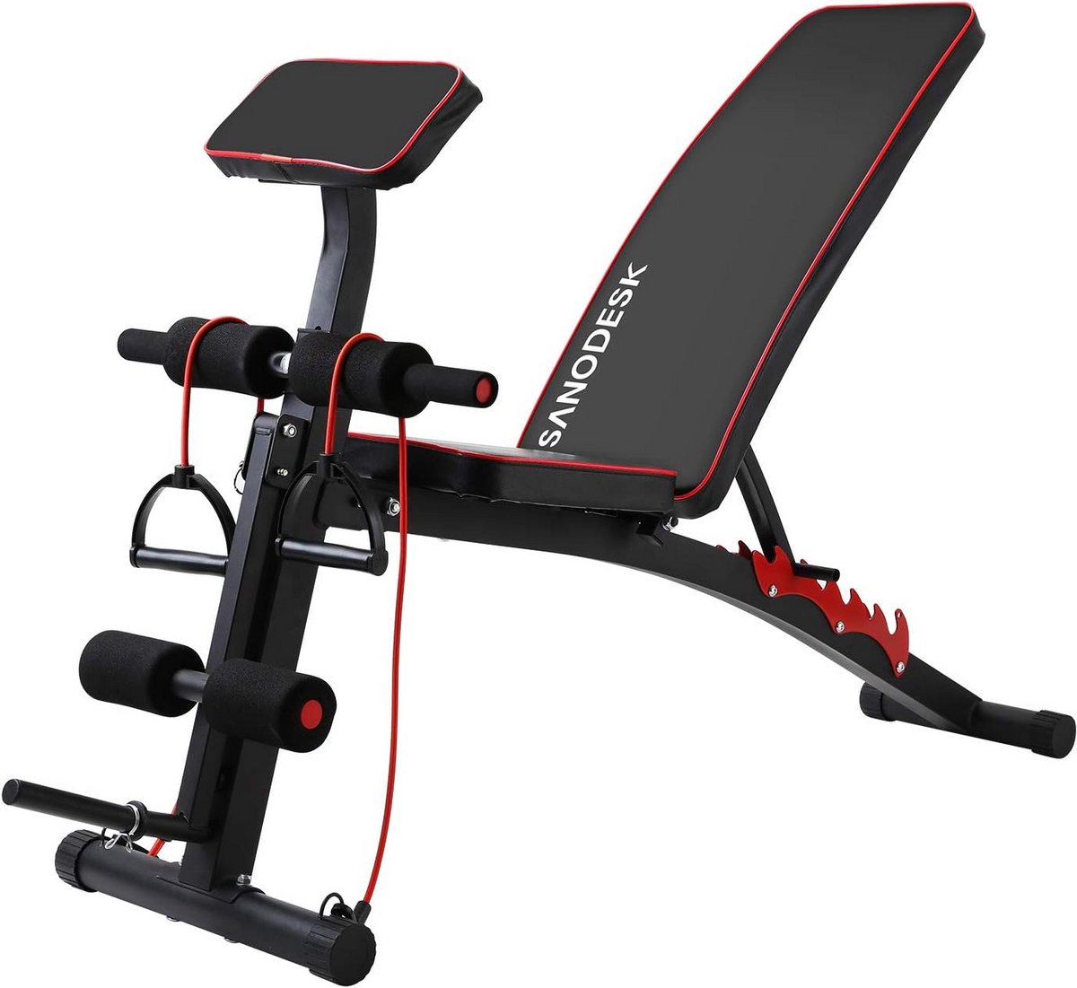 Halterbank - Fitnessbank Verstelbaar - Kracht Training - Multifunctioneel Ontwerp - 123 x 32 x 21 cm - Zwart